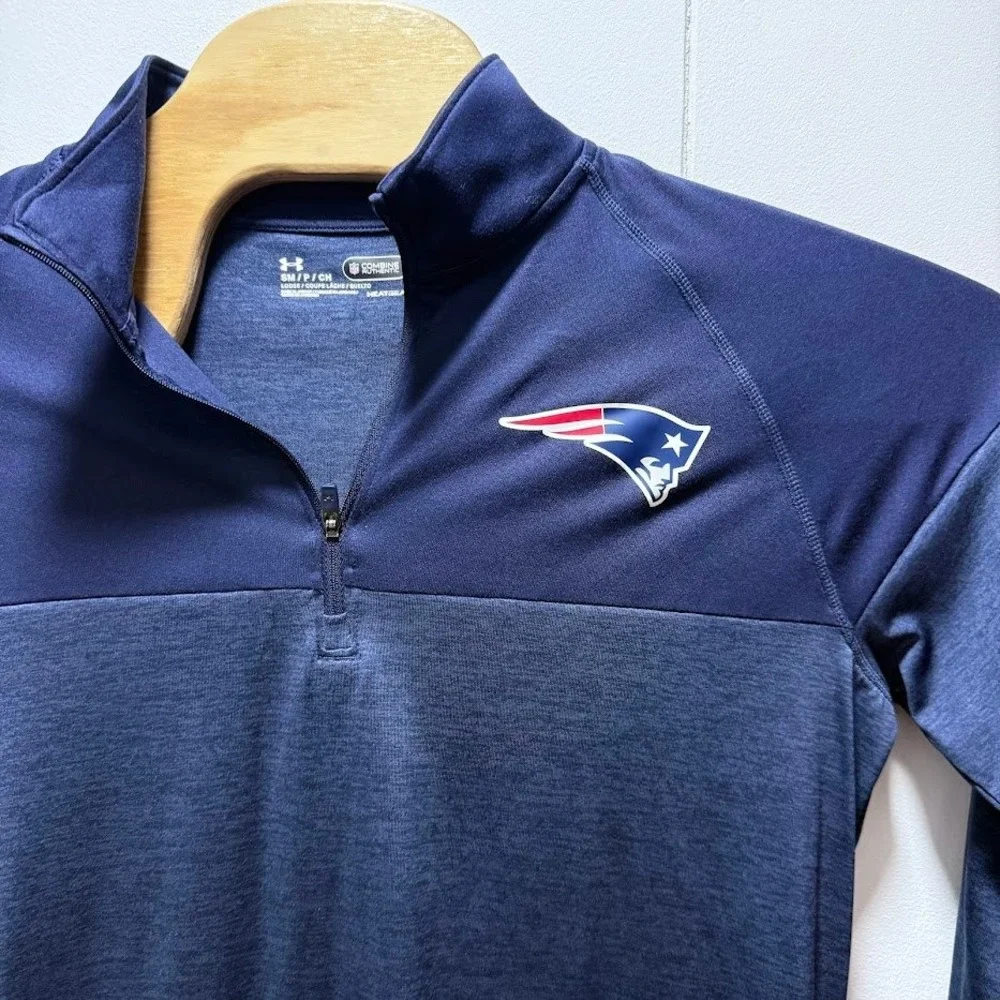 Under Armour Mens New England Patriots NFL Combine‎ Heatgear 1/4 Zip Pullover S